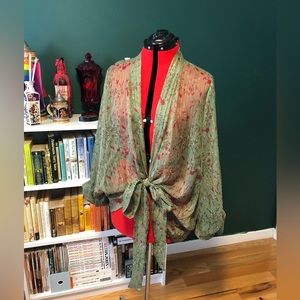 3/$30 Free People Solstice Shimmer Tie Front Kimono